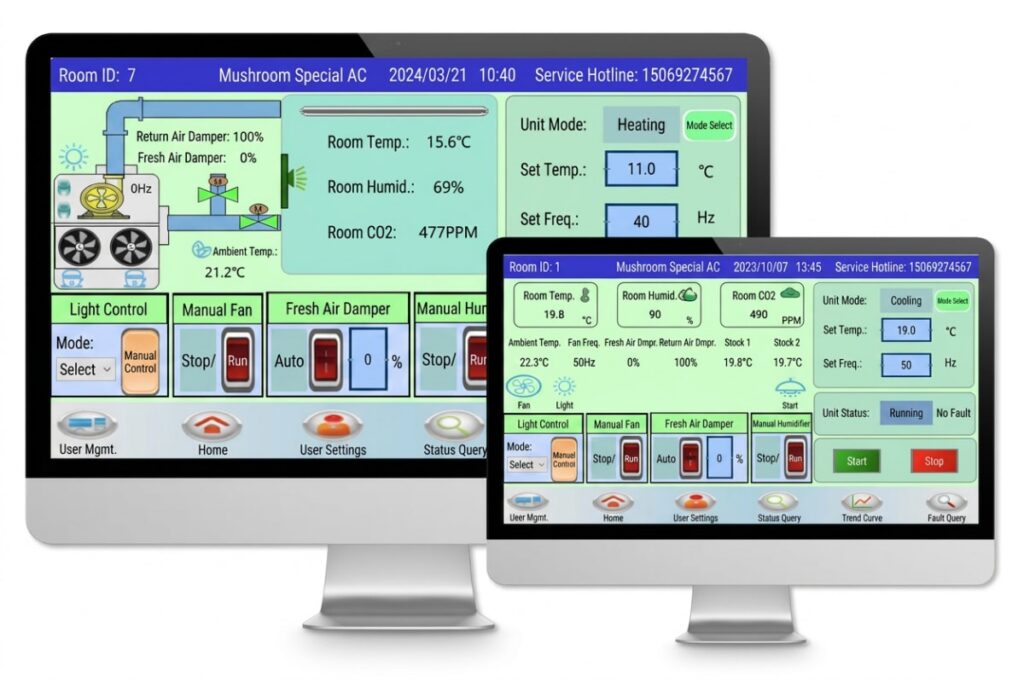 Smart Cabin Mushroom Room 15 PLC Intelligent Mushroom House Control System
